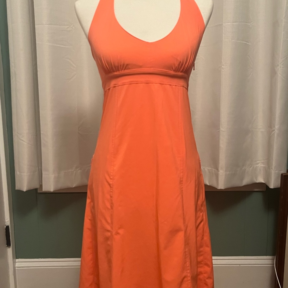 Athleta Pack Everywhere Beach Halter Dress Coral